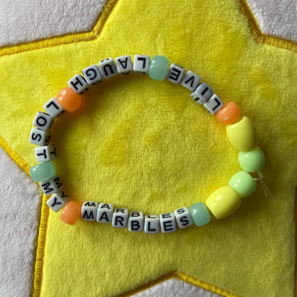 Live Laugh Lost My Marbles Tiktok Bracelet Quirky